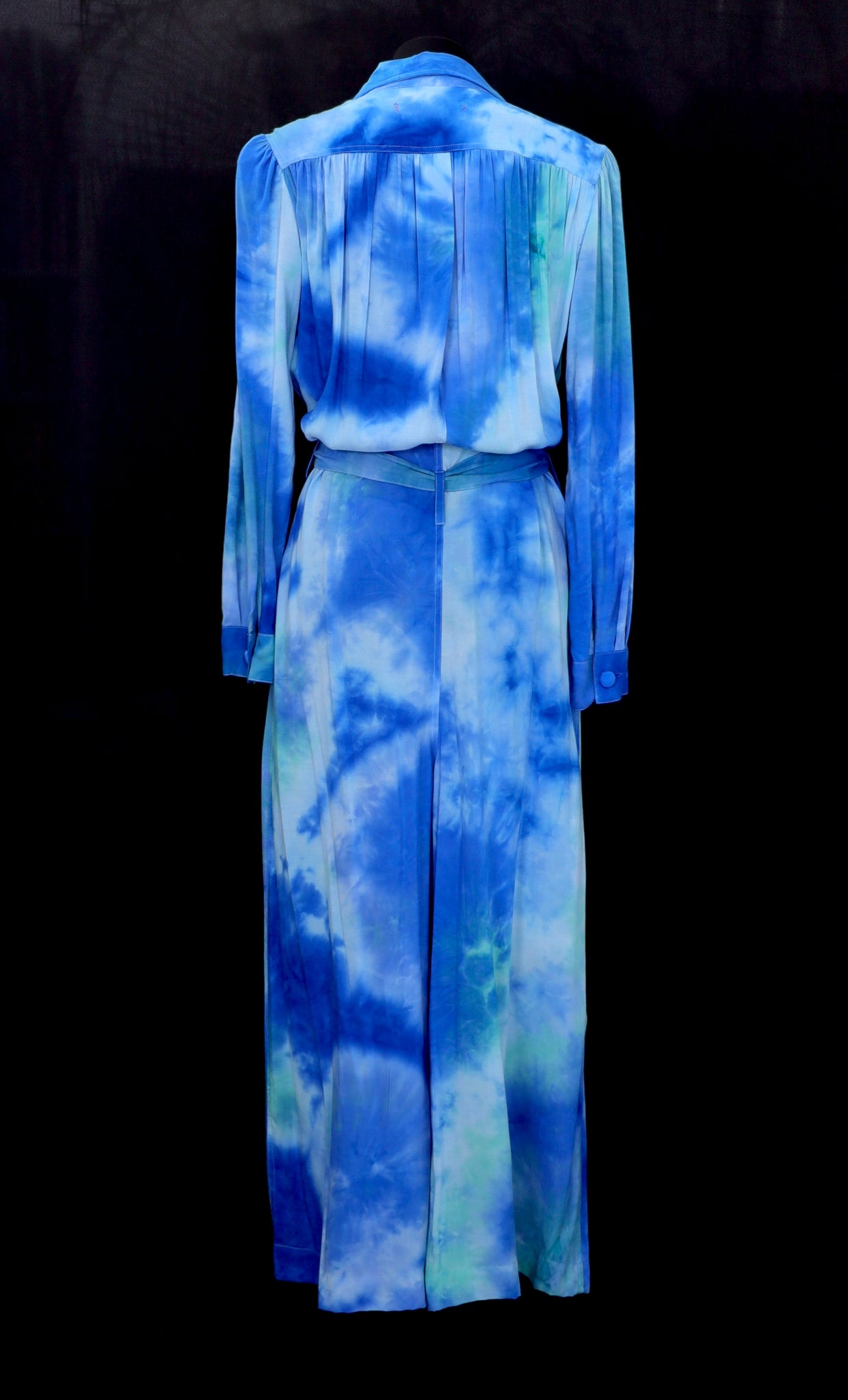 Hand Dyed Belted Jumpsuit - Blue