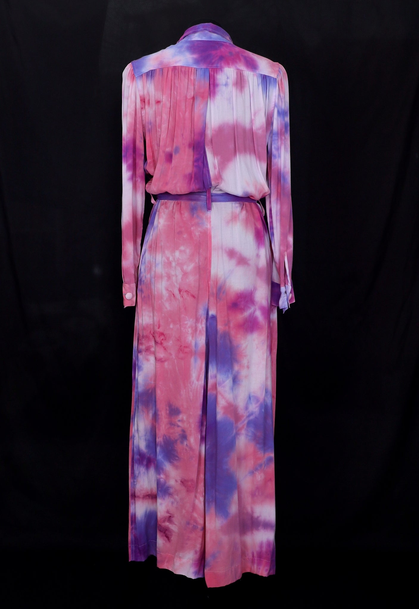 Hand Dyed Belted Jumpsuit - Pink